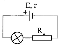 Câu 14: Cho mạch điện như hình vẽ. Biết $E=12\ V,r=4\Omega $, bóng đèn thuộc loại $6\,V-\ 6\ W$. Để đèn sáng bình thường thì giá trị của là: