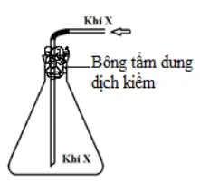 Câu 15: Trong phòng thí nghiệm, khí X được điều chế và thu vào bình tam giác bằng cách đẩy không khí như hình vẽ bên. Khí X là