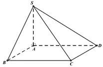 Câu 22: Cho hình chóp S.ABCD có đáy là hình chữ nhật có cạnh AB=2,AD=4. Cạnh bên SA=2 và vuông góc với đáy (tham khảo hình vẽ). Thể tích V của khối chóp S.ABCD bằng