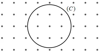 Câu 23: Một mạch kín $(C)$ đặt trong một từ trường đều có phương vuông góc với mặt phẳng chứa $(C)$, chiều hướng ra ngoài như hình vẽ. Trong khoảng thời gian 0,1 s cảm ứng từ tăng đều theo thời gian làm từ thông biến thiên một lượng là 0,5 Wb. Suất điện động cảm ứng trong mạch