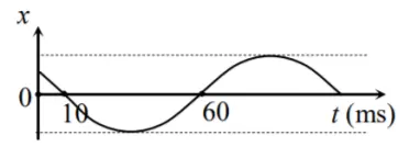 Câu 23: Một vật dao động điều hòa có đồ thị biểu diễn li độ x theo thời gian t như hình bên. Chu kì dao động của vật là