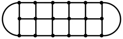 Câu 28: Gọi $S$ là tập hợp gồm 18 điểm được đánh dấu trong bàn cờ ô ăn quan như nhìn bên. Chọn ngẫu nhiên 2 điểm thuộc $S$, xác suất để đường thẳng đi qua hai điểm được chọn không chức cạnh của bất kì hình vuông nào trong ô bàn cờ là