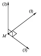 Câu 28: Sóng điện từ lan truyền qua một điểm $M$ trong không gian. Các vecto (1), (2) và (3) biểu diễn các vecto $\overrightarrow{{{v}_{{}}}}$, $\overrightarrow{{{E}_{{}}}}$ và $\overrightarrow{{{B}_{{}}}}$. Kết luận nào sau đây là đúng?