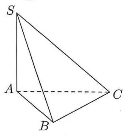 Câu 30: Câu 30. Cho hình chóp $S.ABC$ có đáy là tam giác vuông tại $B,SA$ vuông góc với đáy và $SA = AB$ (tham khảo hình bên). Góc giữa hai mặt phẳng $\left( {SBC} \right)$ và $\left( {ABC} \right)$ bằng