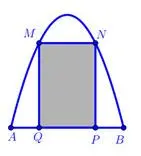 Câu 34: Một chiếc cổng có hình dạng là một Parabol có khoảng cách giữa hai chân cổng là $AB = 8m.$ Người ta treo một tấm phông hình chữ nhật có hai đỉnh $M,N$ nằm trên Parabol và hai đỉnh $P,Q$ nằm trên mặt đất (như hình vẽ). Ở phần phía ngoài phông (phần không tô đen) người ta mua hoa để trang trí với chi phí cho $1{m^2}$ cần số tiền mua hoa là $200.000$ đồng cho $1{m^2}.$ Biết $MN = 4m;MQ = 6m.$ Hỏi số tiền dùng để mua hoa trang trí chiếc cổng gần với số tiền nào sau đây?