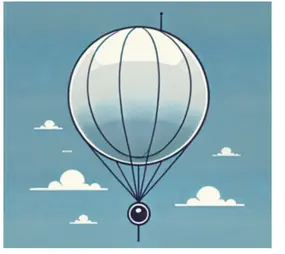 Câu 37: Bóng thám không như hình vẽ là một thiết bị thường dùng trong ngành khí tượng để hỗ trợ thu thập các thông số của các tầng khí quyển. Một bóng thám không ở dưới mặt đất được bơm khí ở áp suất p0 = 1,00 atm và nhiệt độ t0 = 27oC. Để bóng này khi lên đến tầng khí quyển có áp suất p = 0,04 atm và nhiệt độ t = ― 50oC vẫn không phình quá thể tích V = 5,00 ∙ 102 m3 thì thể tích bóng khi được bơm ở mặt đất tối đa là bao nhiêu m3 (làm tròn kết quả đến chữ số hàng phần trăm)? Coi khí bơm vào bóng là khí lí tưởng.