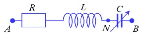 Câu 38: Đặt điện áp $u={{U}_{0}}\cos (100\pi t)\text{ V}$ vào hai đầu mạch điện nối tiếp như hình bên. Đoạn mạch gồm điện trở R, cuộn dây thuần cảm có độ tự cảm L, tụ điện có điện dung C thay đổi được. Khi $\text{C}={{\text{C}}_{1}}$ và $\text{C}={{\text{C}}_{2}}=0,5{{\text{C}}_{1}}$ thì điện áp tức thời ${{\text{u}}_{\text{AN}}}$ có cùng giá trị hiệu dụng nhưng lệch pha nhau 600. Cho biết $R=50\sqrt{3}\Omega ,$ điện dung C1 có giá trị là