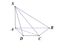 Câu 40: Cho hình chóp $S.ABCD$ có đáy là hình thang cạnh $AB=2a,AD=DC=CB=a,SA=3a$ và $SA$ vuông góc với mặt phẳng đáy. Khoảng cách giữa hai đường thẳng $AC$ và $SB$ bằng