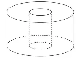 Câu 42: Người ta chế tạo một thiết bị hình trụ như hình vẽ bên. Biết hình trụ nhỏ phía trong và hình trụ lớn phía ngoài có chiều cao bằng nhau và có bán kính lần lượt là ${{r}_{1}},{{r}_{2}}$ thỏa mãn ${{r}_{2}}=3{{r}_{1}}.$ Tỉ số thể tích của phần nằm giữa hai hình trụ và hình trụ nhỏ là