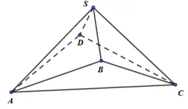 Câu 43: Cho hình đa diện SABCD có $SA=4,\,\,SB=2,\,\,SC=3,\,\,SD=1$ và $\widehat{ASB}=\widehat{BSC}=\widehat{CSD}=\widehat{DSA}={{60}^{0}}$. Khoảng cách từ điểm A tới mặt phẳng $(SCD)$ là: